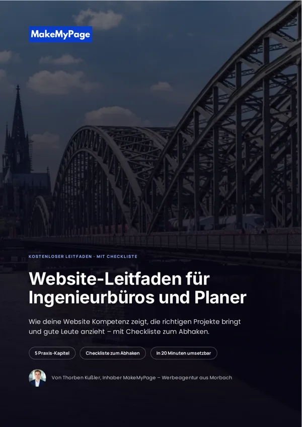 Titelseite: Website-Leitfaden für Ingenieurbüros und Planer